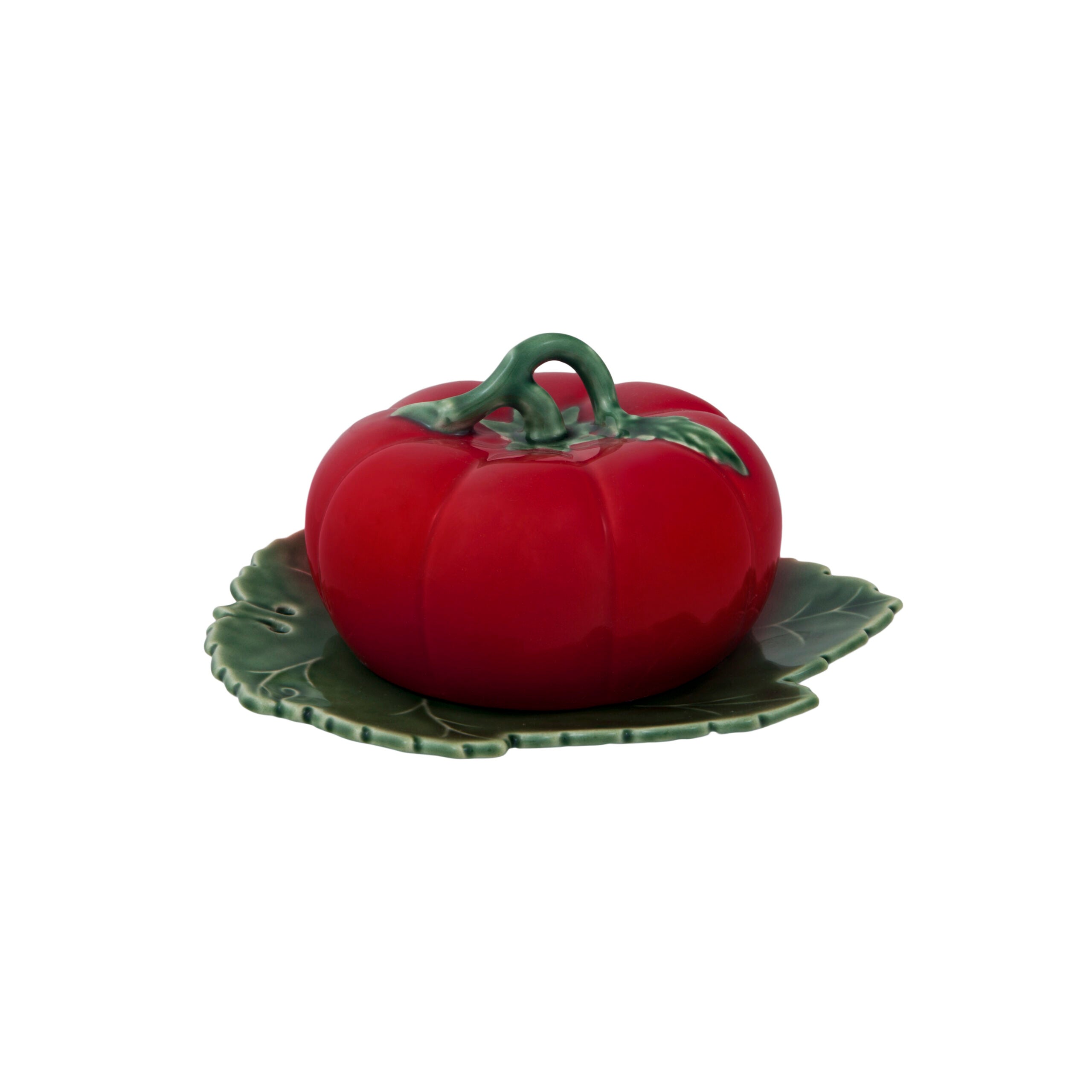 Bordallo Pinheiro Butter Dish with Cover - Tomato