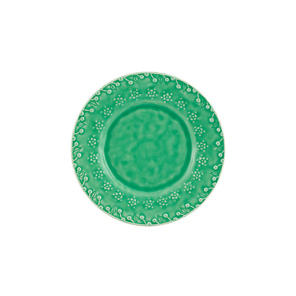 Bordallo Pinheiro Green Dessert Plate 23cm - Flora