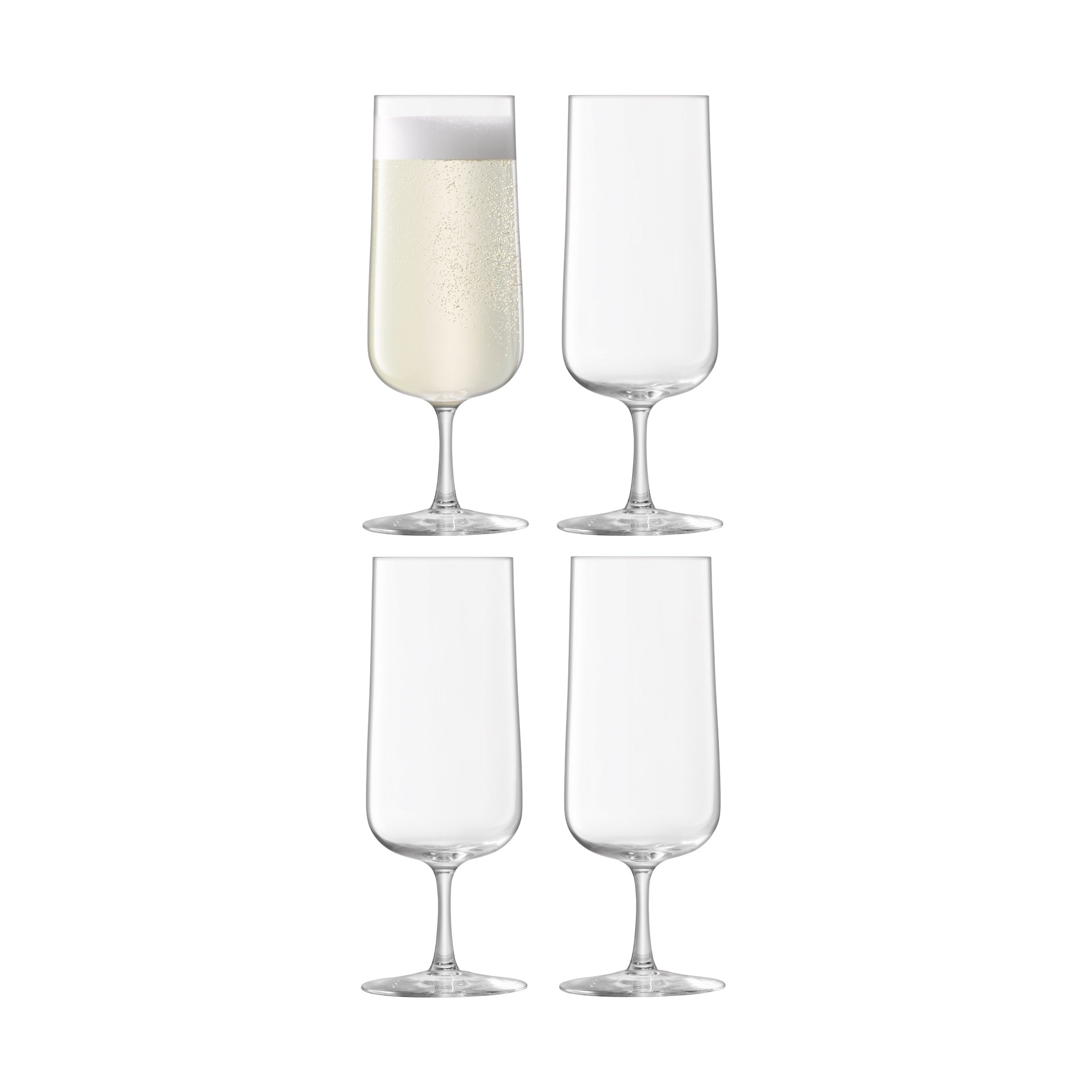 LSA International Arc Champagne Flute 240ML Clear x4