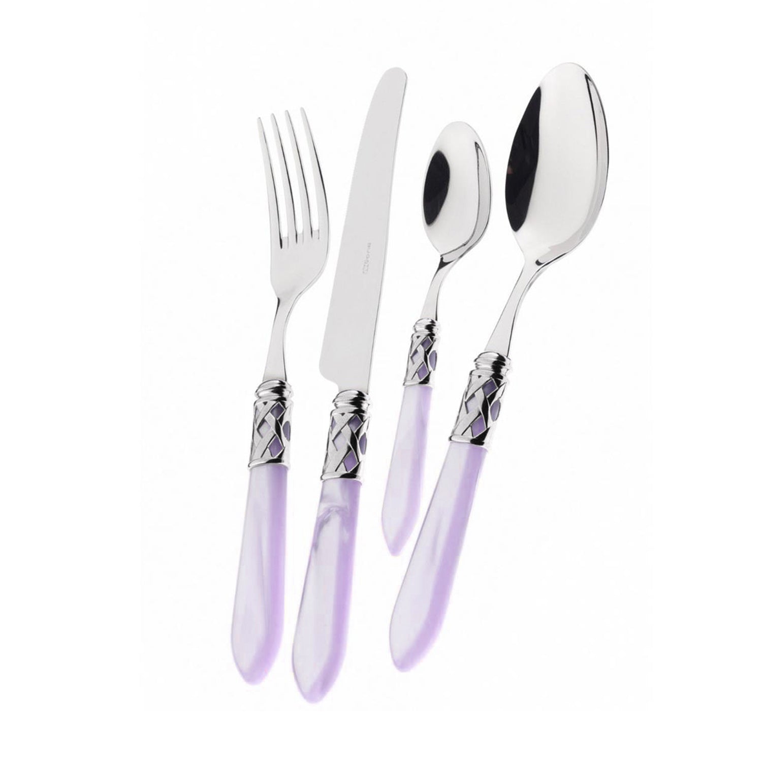 Bugatti 24Pcs Cutlery Set - 18/10 - Matte Silver Lilac Handle
