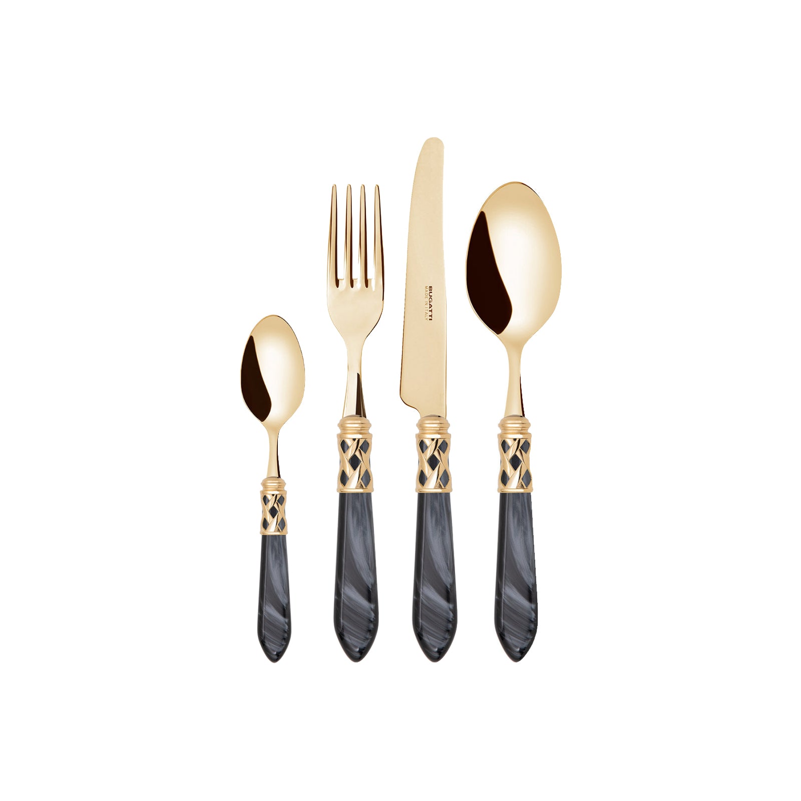24PCS CUTLERY SET – PVD BLACK HANDLE