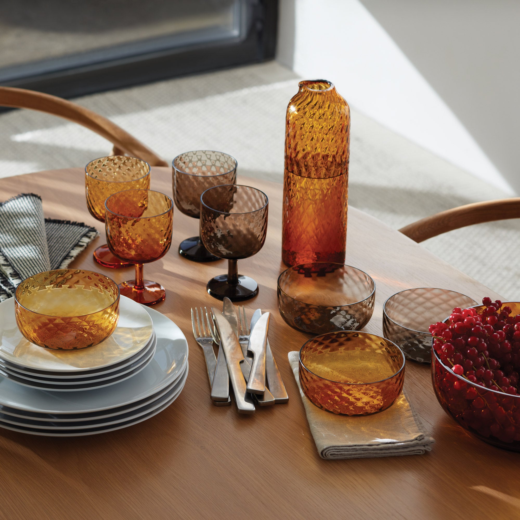 LSA International Dapple Carafe 1L - Sun Amber