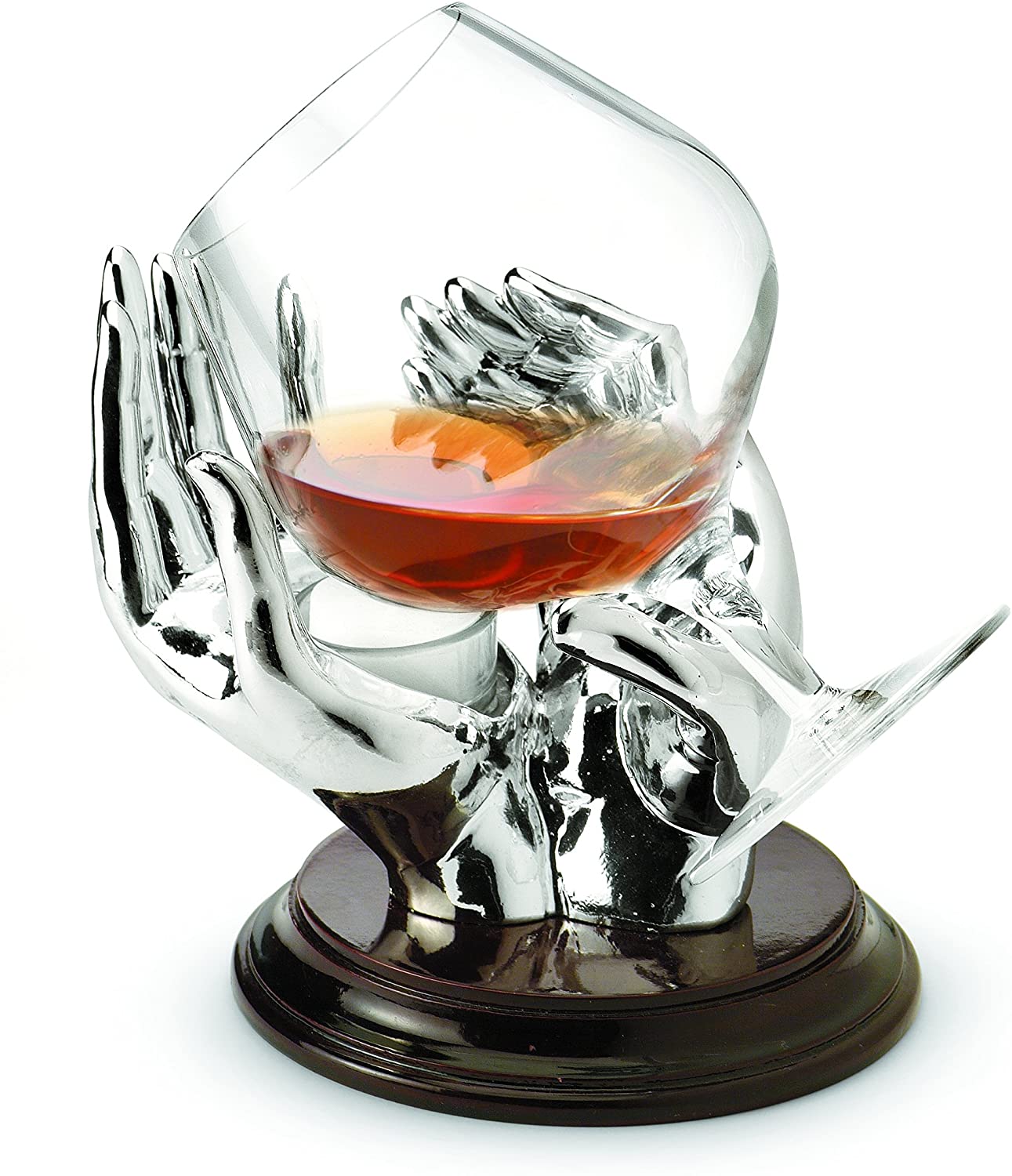 Chinelli "Le Mani" Cognac Warmer W/Wooden Base