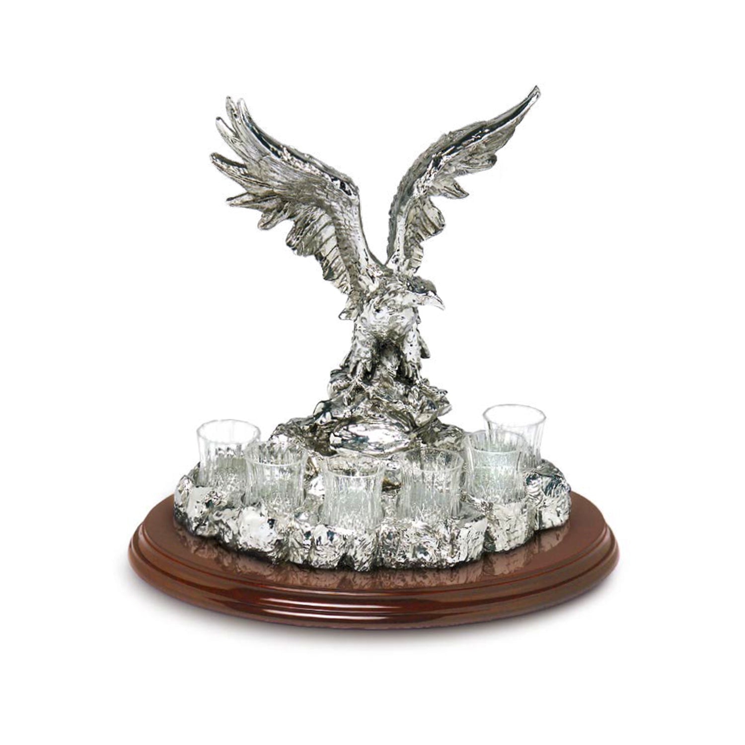 Chinelli Aquila 6 Glass Holder Statue W/Wooden Box