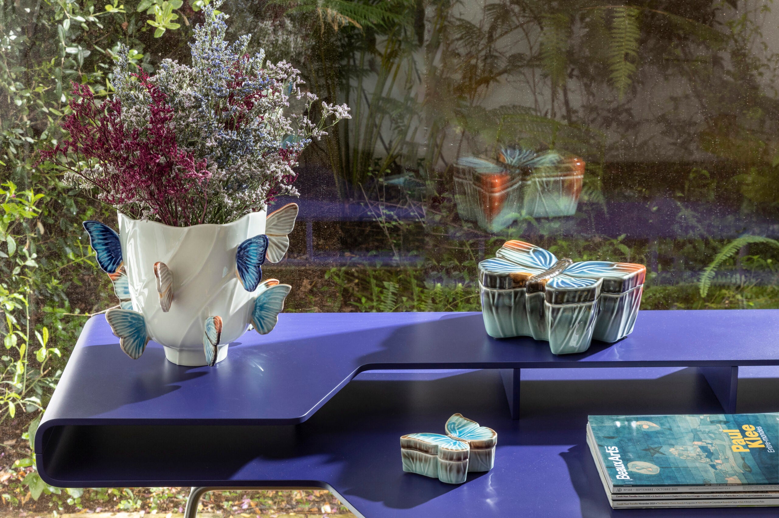 Bordallo Pinheiro XL Vase 40cm - Cloudy Butterflies