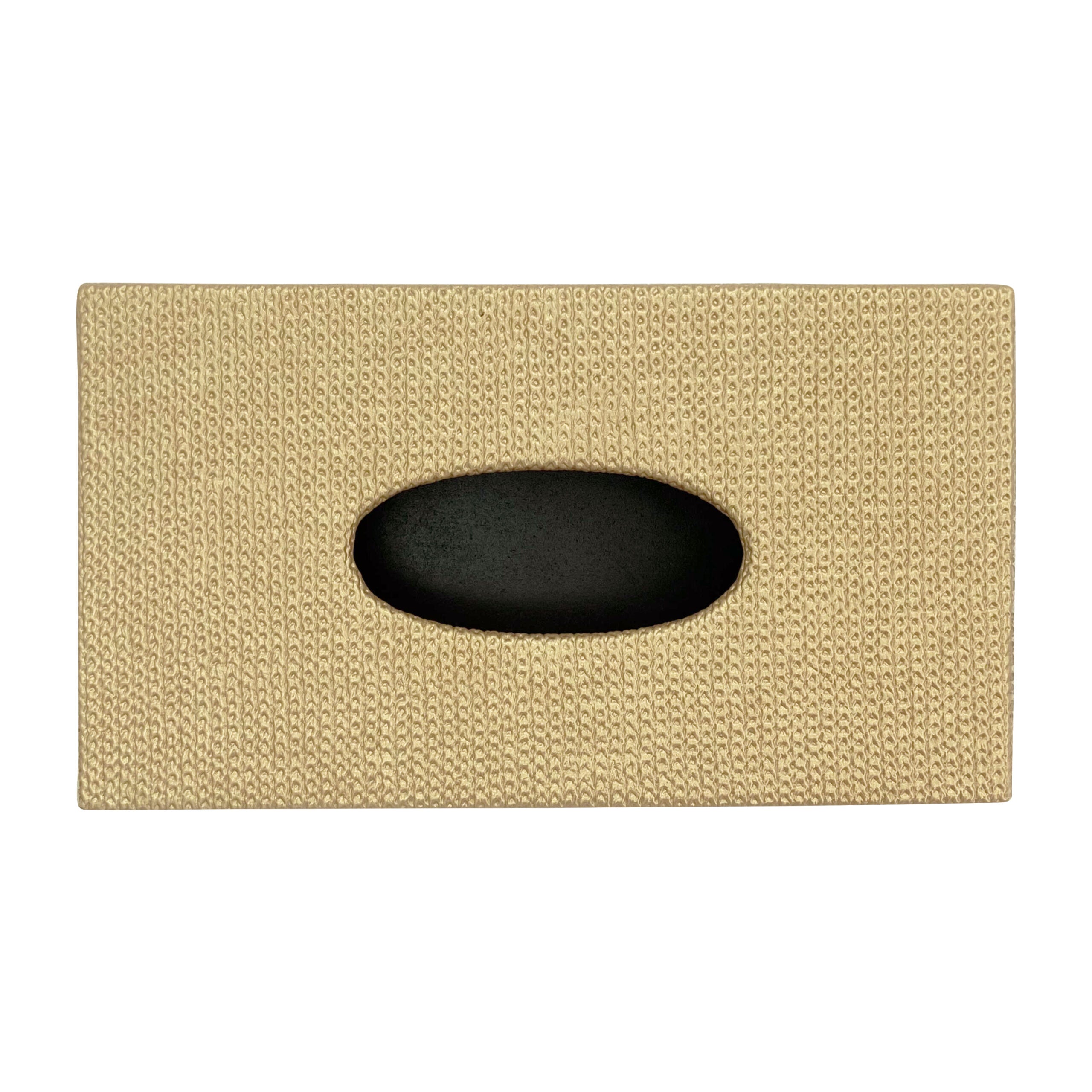 TISSUE BOX - RECTANGULAR WITH SLIDING BOTTOM - CHAIN GOLD