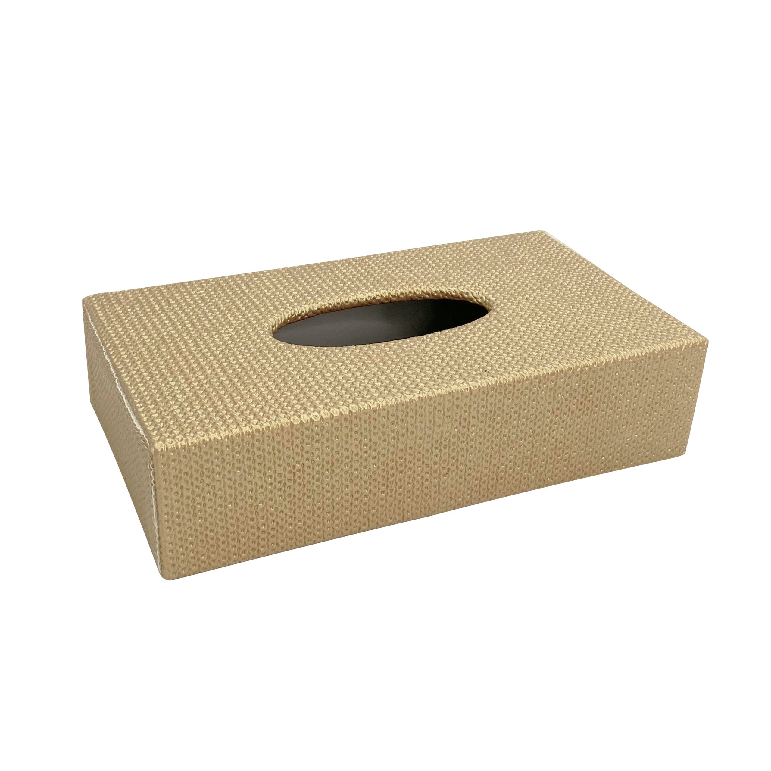 TISSUE BOX - RECTANGULAR WITH SLIDING BOTTOM - CHAIN GOLD