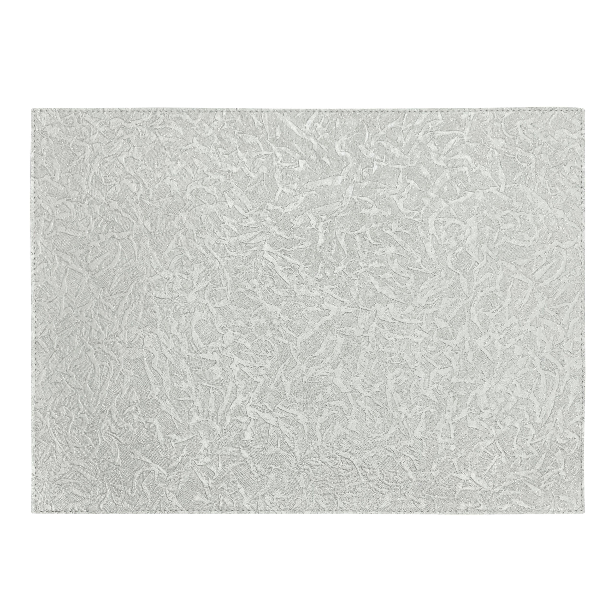 Artemis 2 Colors Placemat Rectangular - Atlantis White Silver & Silver