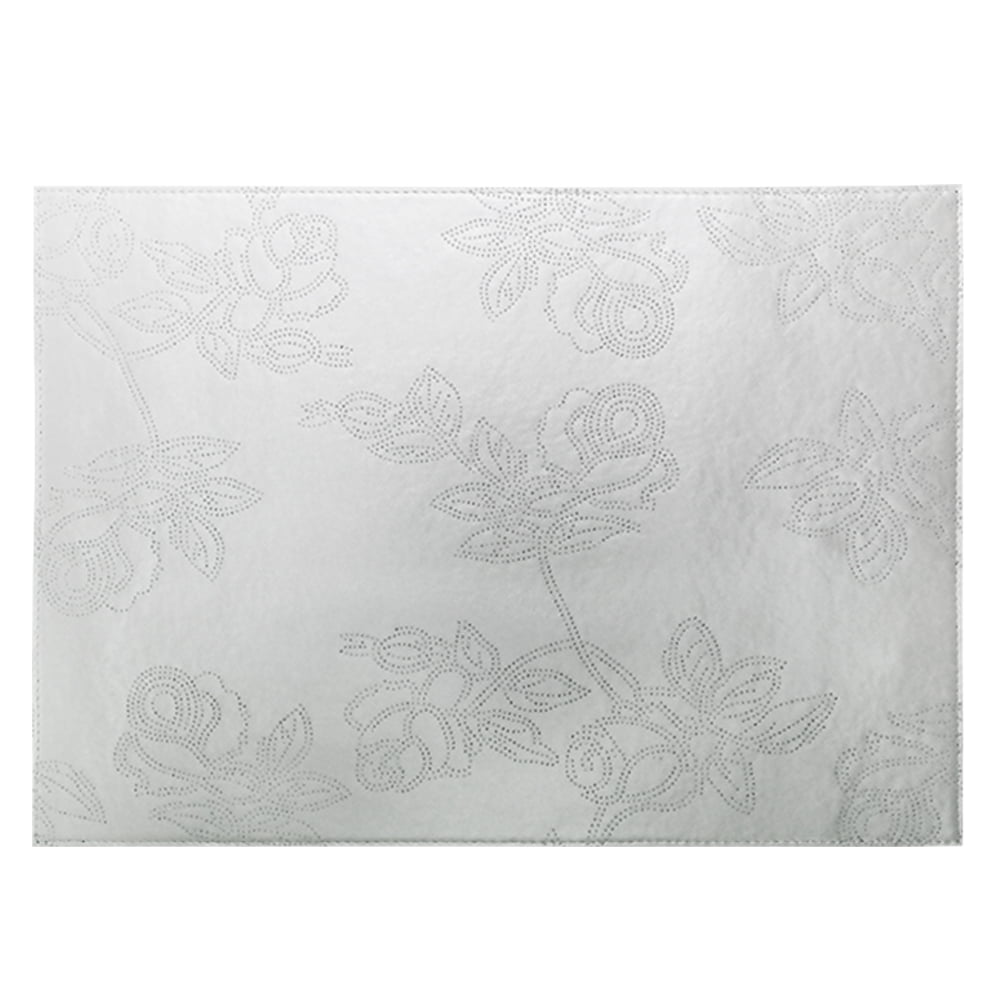 Artemis 2 Colors Placemat - Black Silver Glitter & White Silver Glitter Paisley