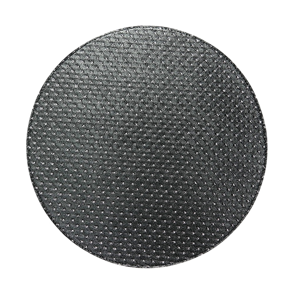 Deria 2 Colors Round Mat - Punto Black Silvery & White Silver Glitter Points