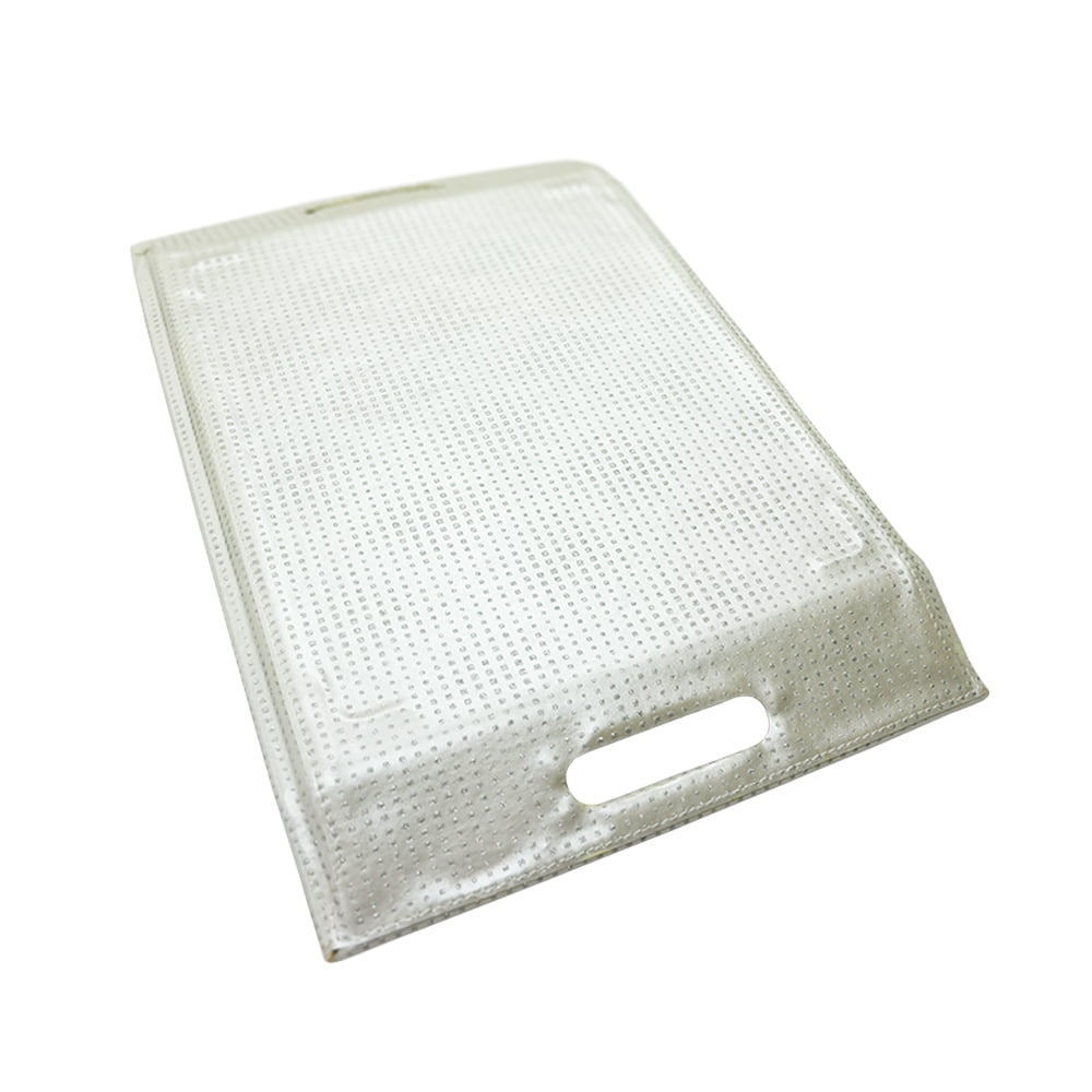 TRAY HANDLE MEDIUM 45CM X 32CM X 3XM - WHITE SILVER POINTS