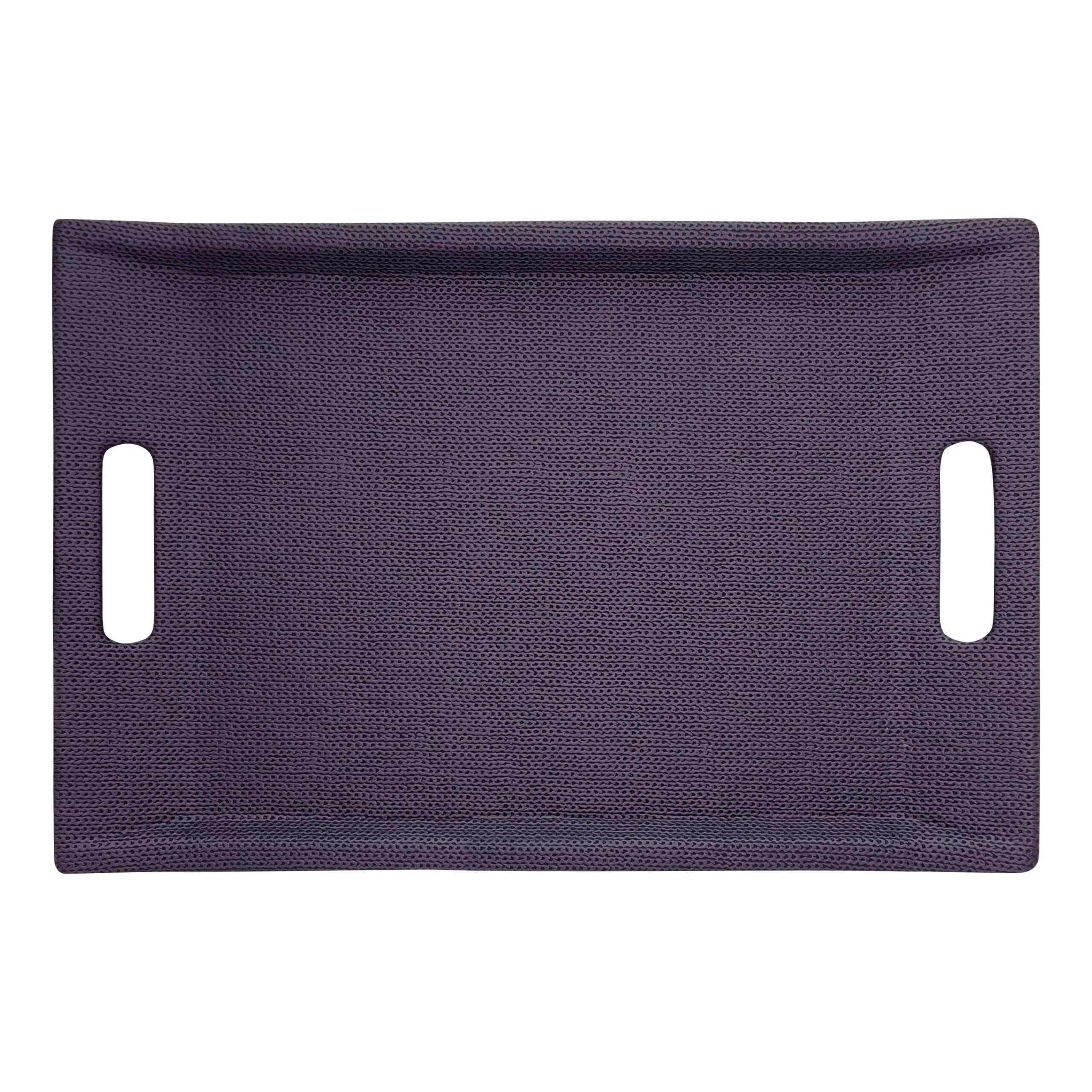 TRAY WITH HANDLE -LARGE - CHAIN PURPLE