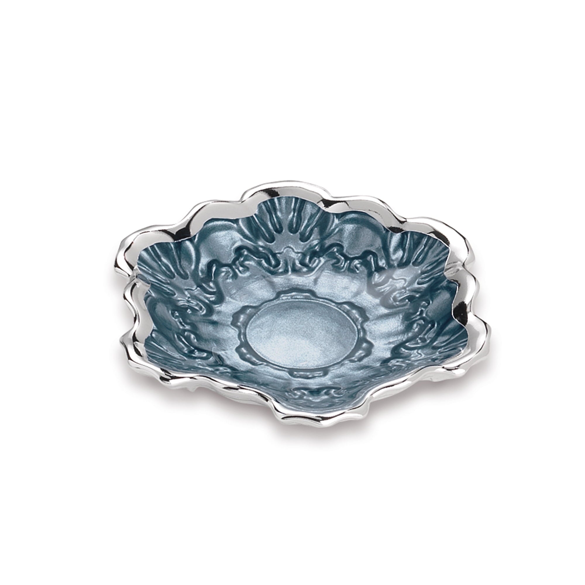 Dogale Blue Shaped Saucer W/Embroidery