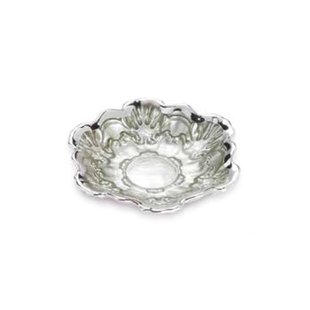 Dogale Silver Green Shaped Saucer W/Enbroidery