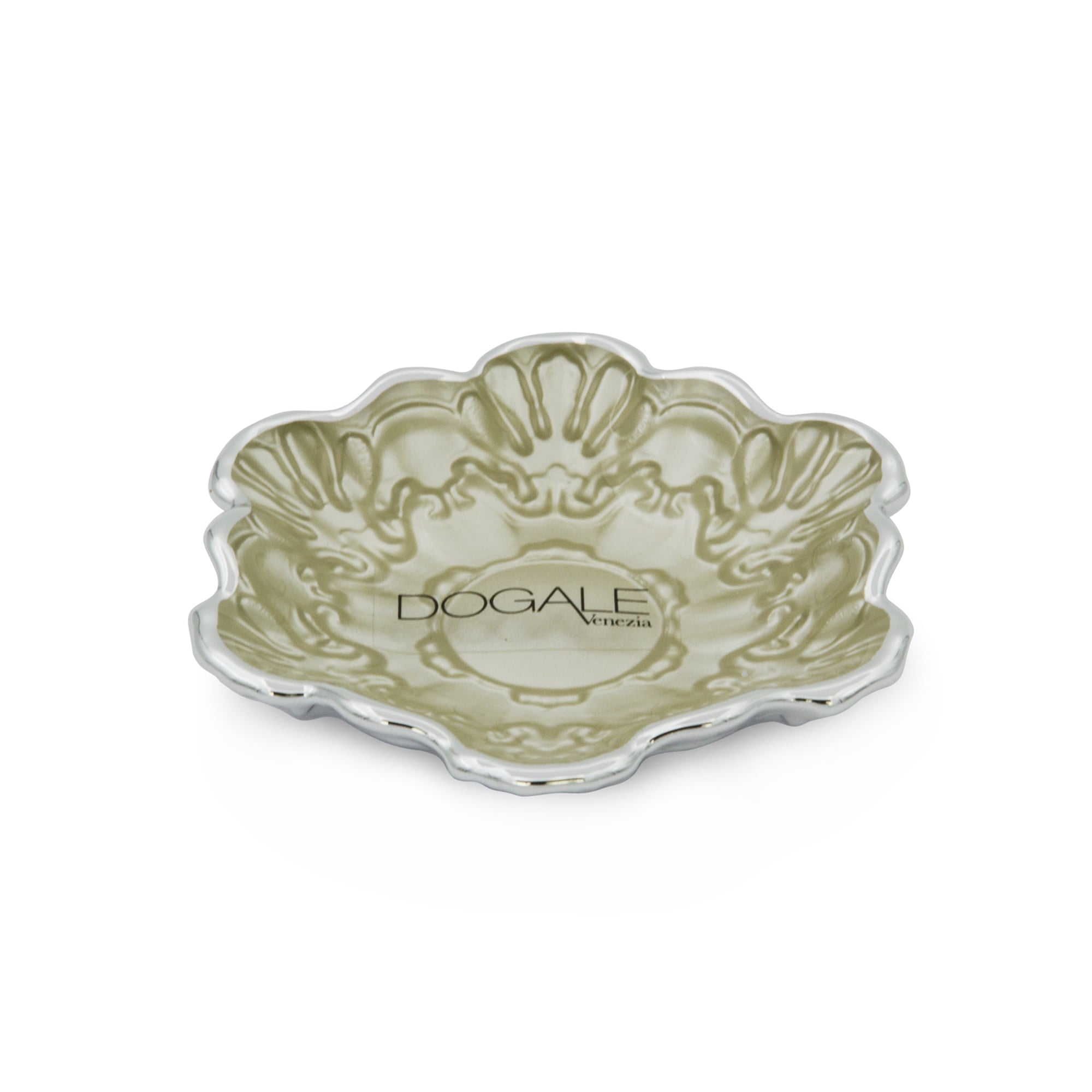 Dogale Beige Shaped Saucer W/Embroidery