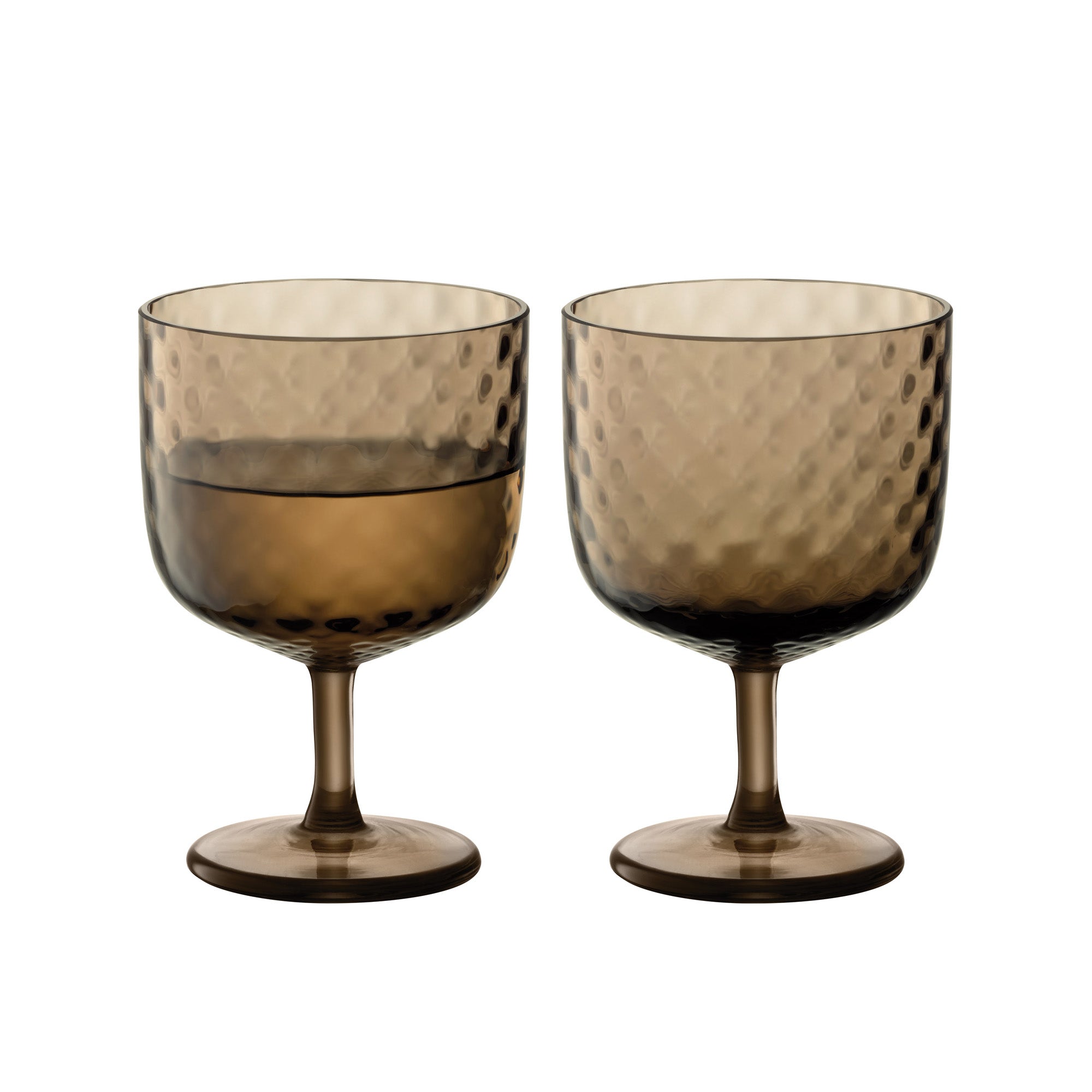 LSA International Dapple Wine Glass 325ML x2 - Earth Brown