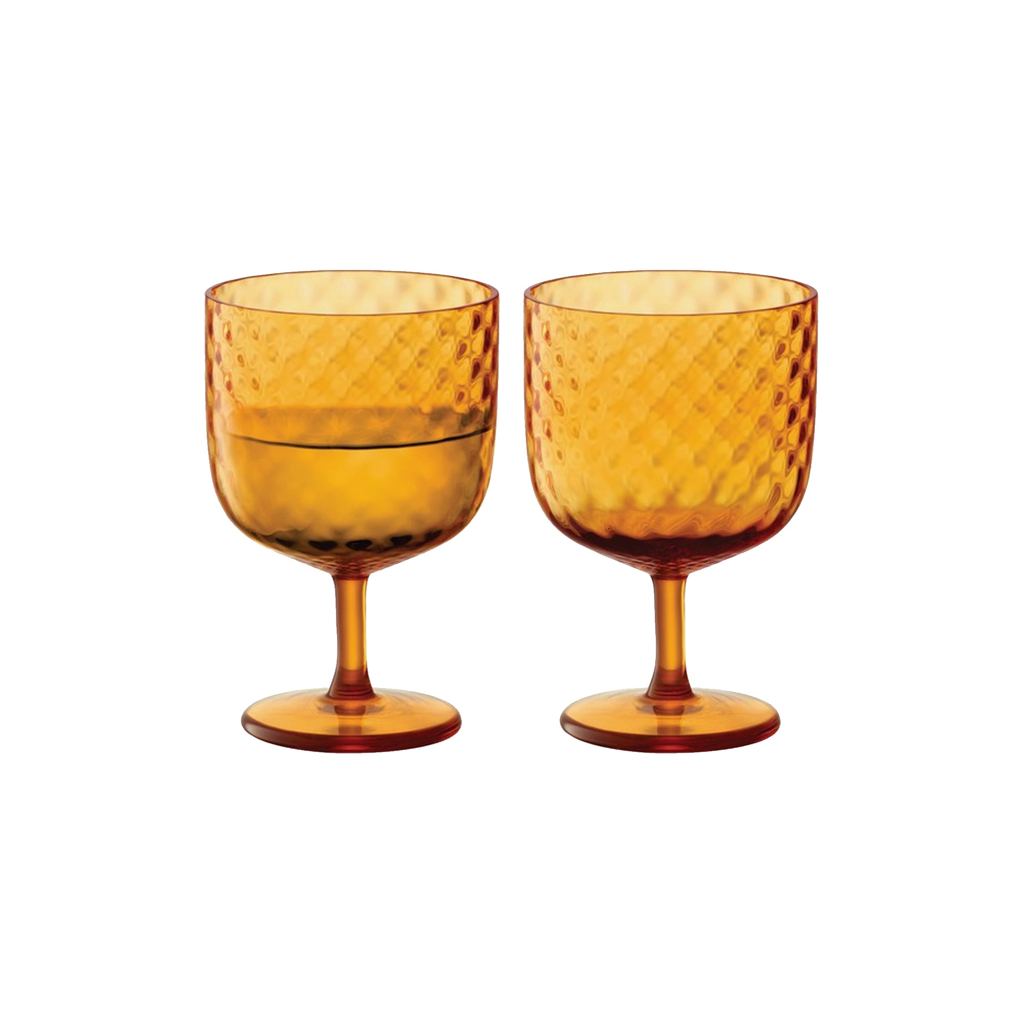 LSA International Dapple Wine Glass 325ML x2 - Sun Amber