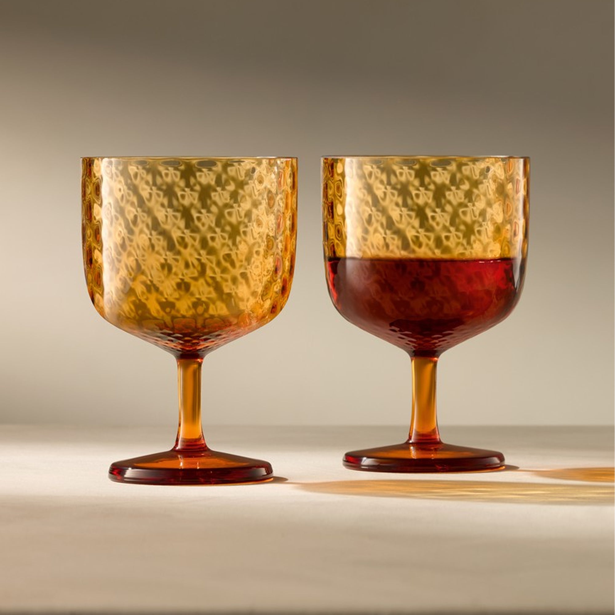 LSA International Dapple Wine Glass 325ML x2 - Sun Amber