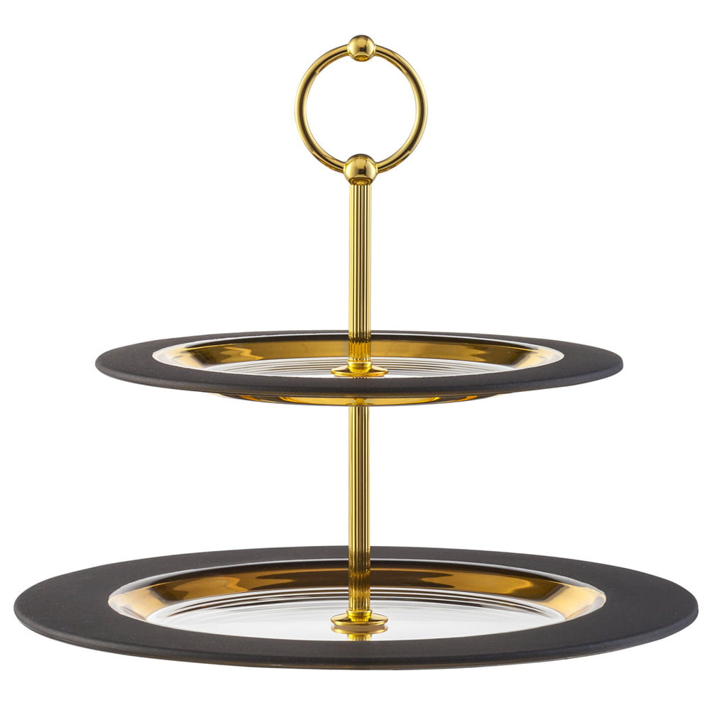 Eisch Cosmo Gold 2 Tier Cake Stand