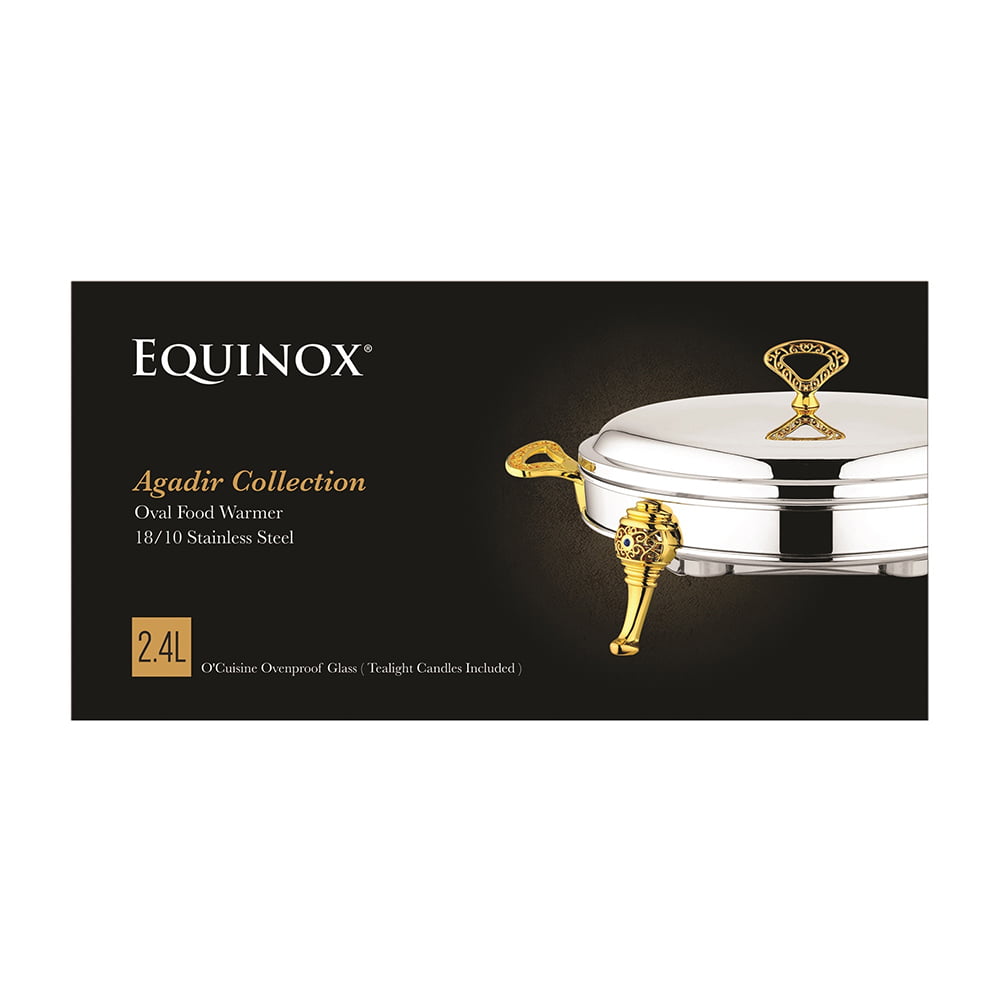 Equinox Stainless Steel Oval Food Warmer 2.4L
