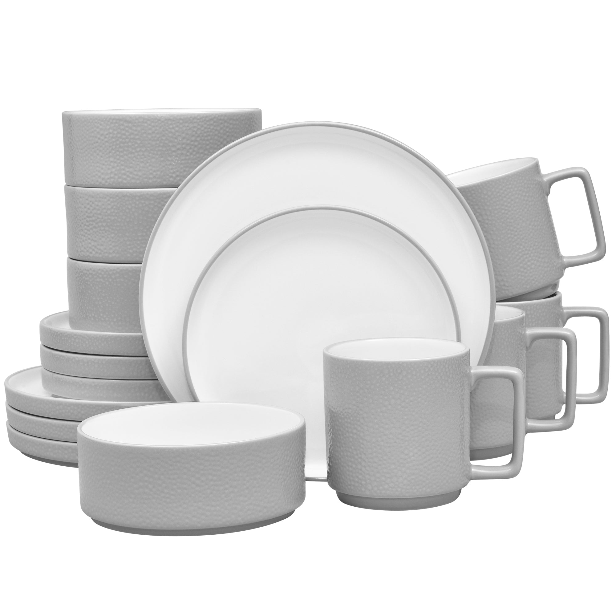 Noritake 16Pcs Dinner Set for 4 Person - Colortex Stone Grey