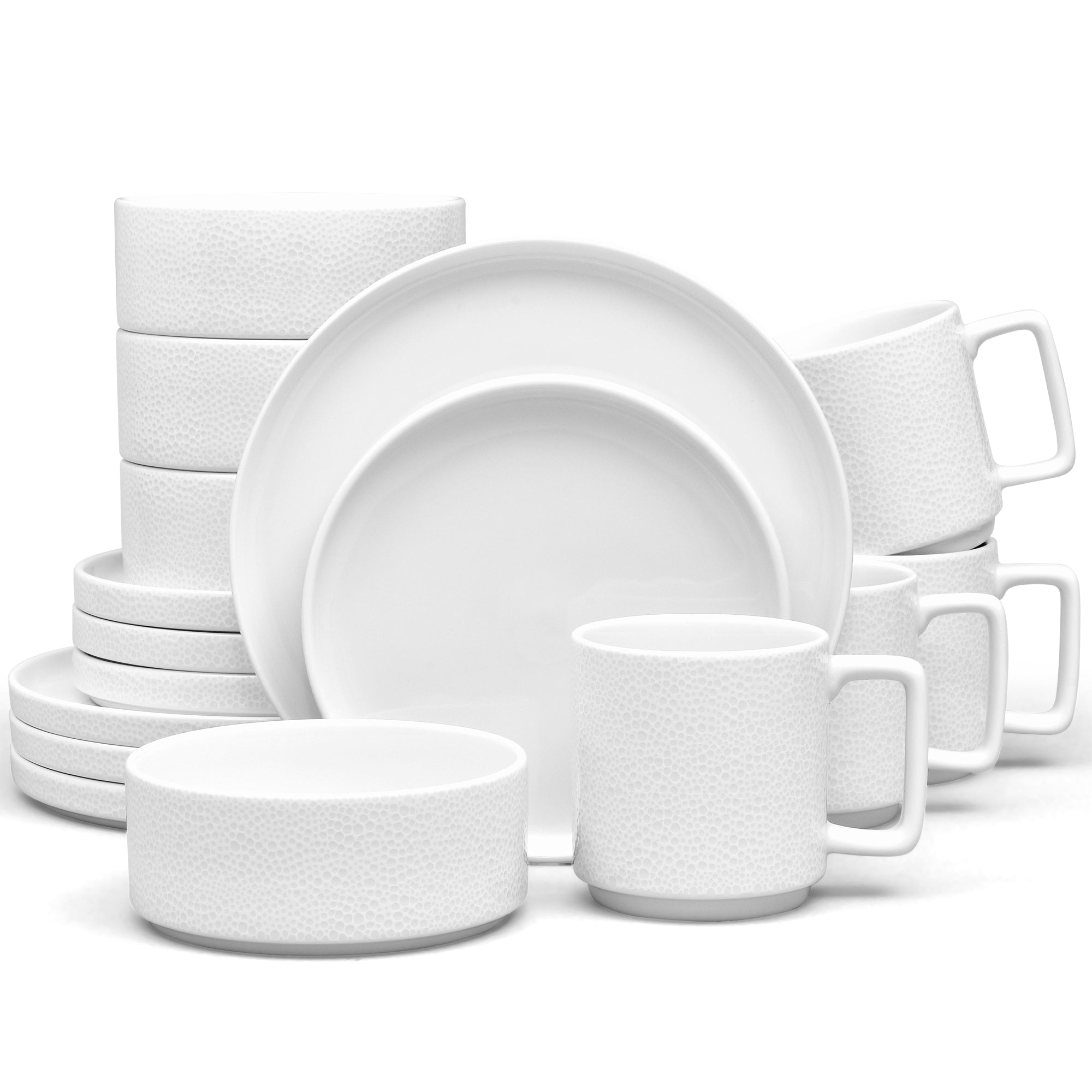 Noritake 16Pcs Dinner Set for 4 Person - Colortex Stone White