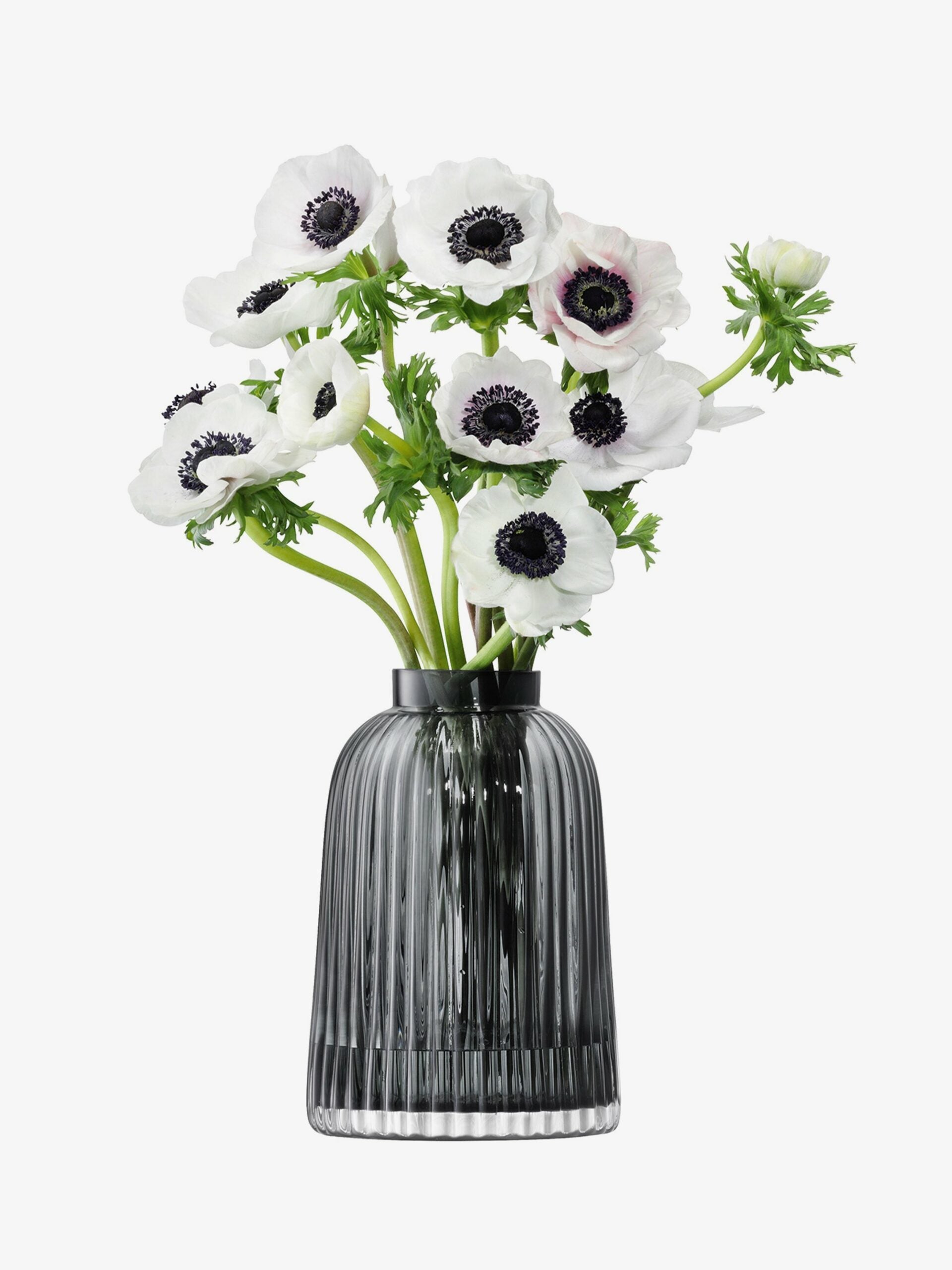 PLEAT VASE H20CM GREY