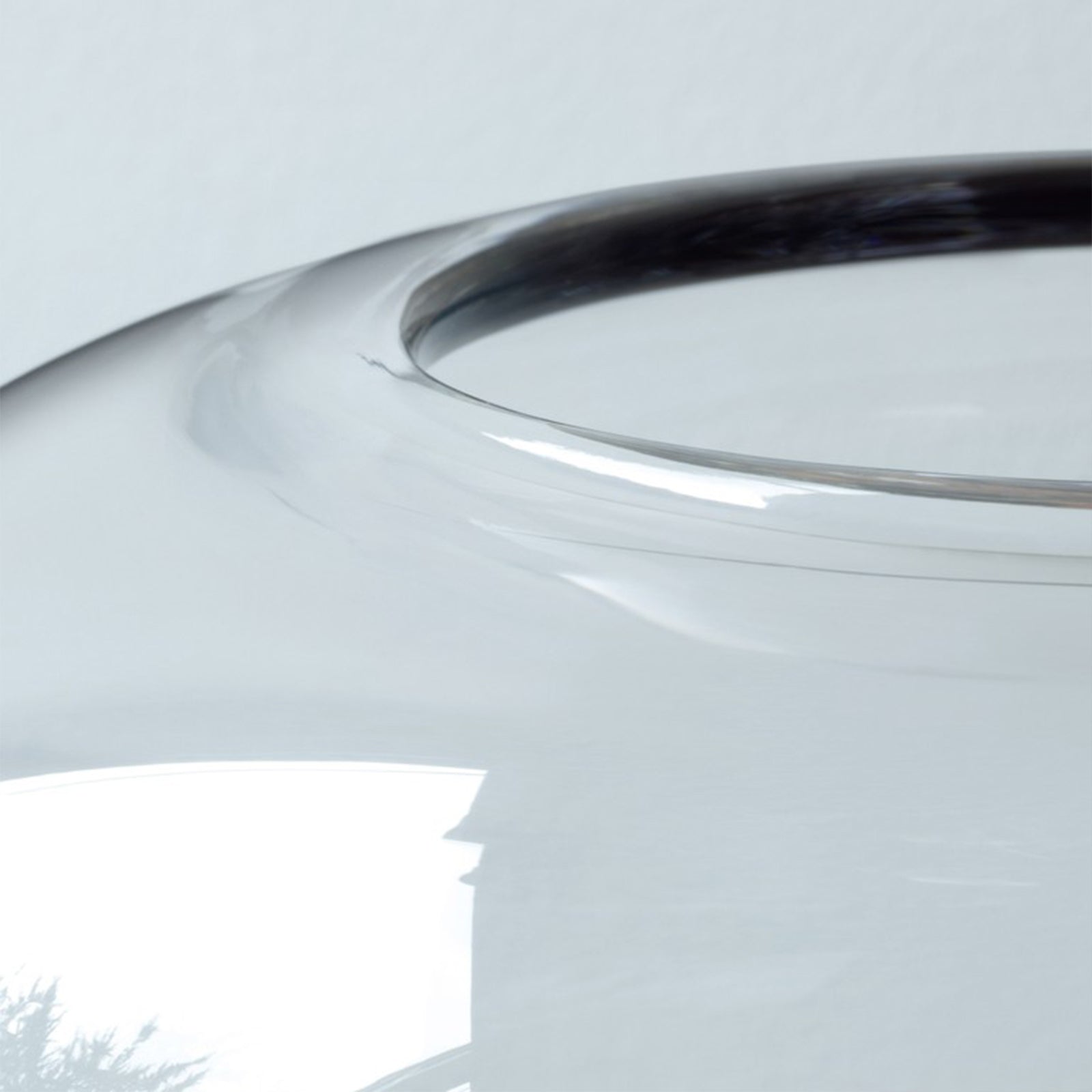 Oblate Vase/Lantern H28cm/Ø35cm Clear/Walnut