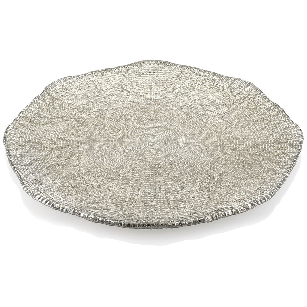IVV Diamante Platter 37cm - Beige/Chrome Decoration (5534.4)