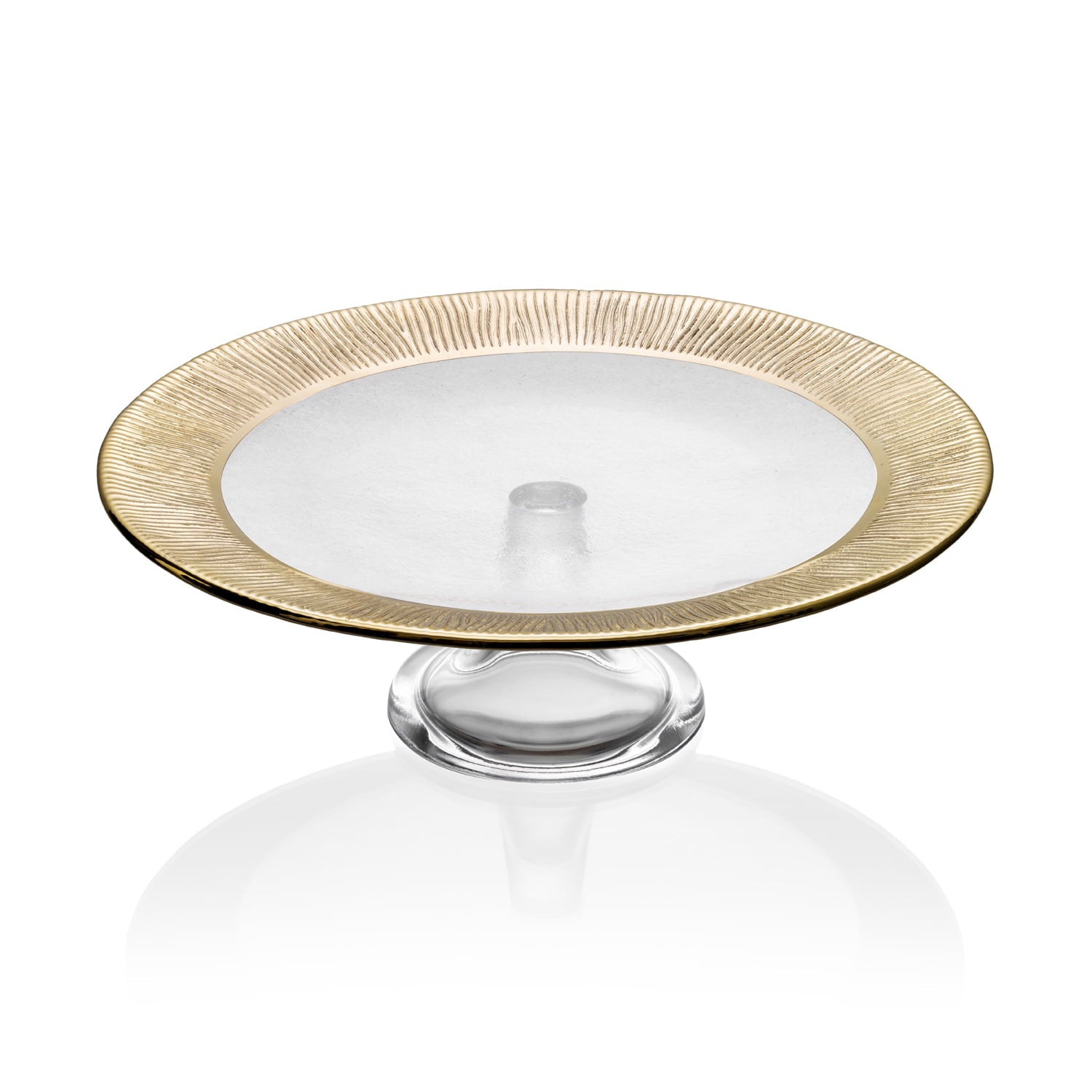 IVV Dinner In Jeddah Footed Cake Plate With Gold Band Decoration