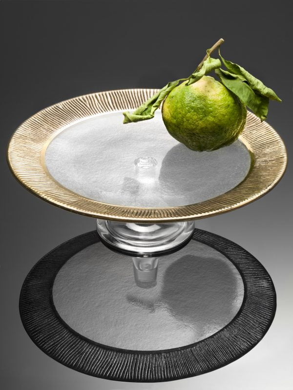 IVV Dinner In Jeddah Footed Cake Plate With Gold Band Decoration