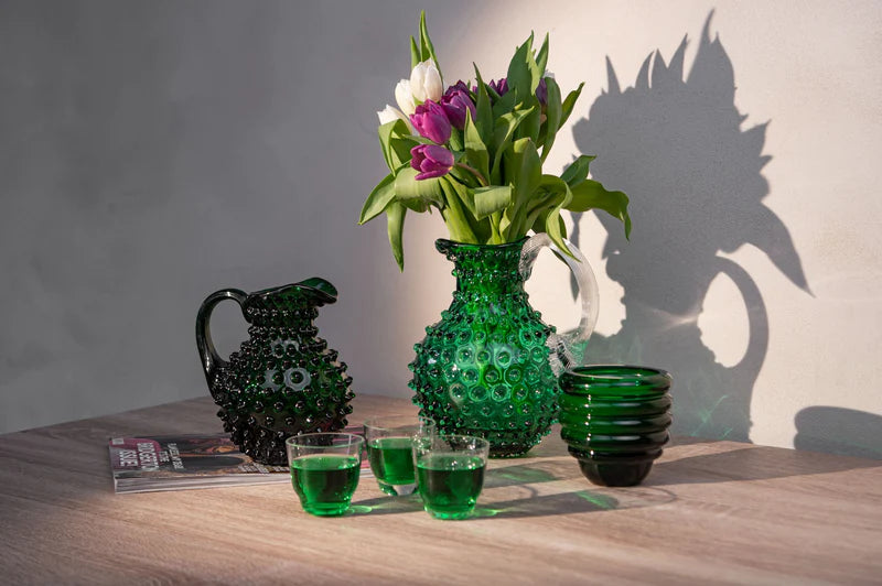 HOBNAIL JUG TALL 1000ML (UNDERLAY DARK GREEN)