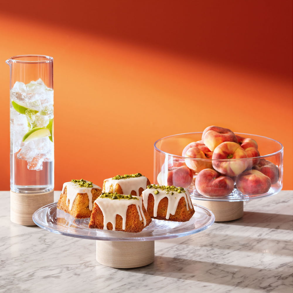 LOTTA PEDESTAL BOWL CLEAR & ASH BASE Ø25CM