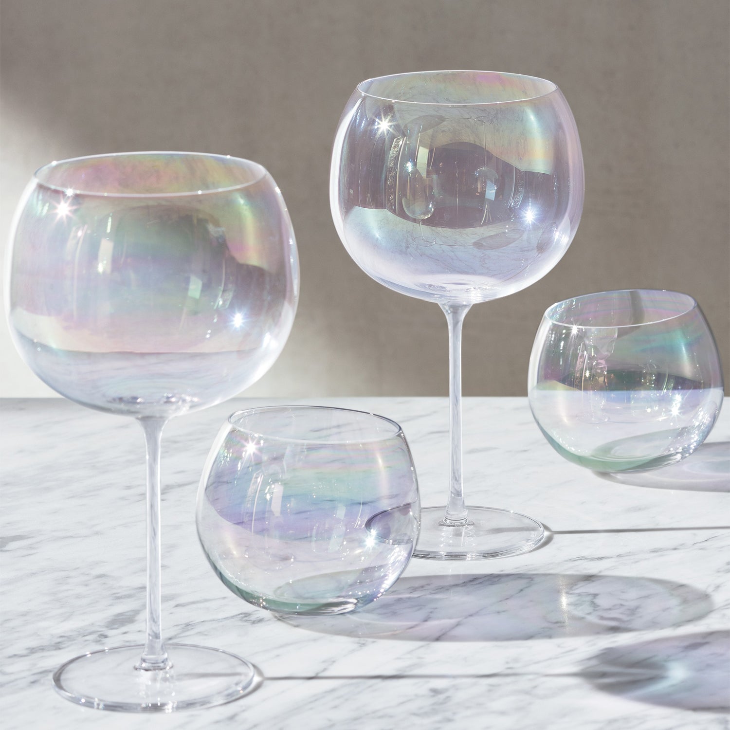 LSA International 4Pcs Set Bubble Rocking Tumbler 350ML Pearl