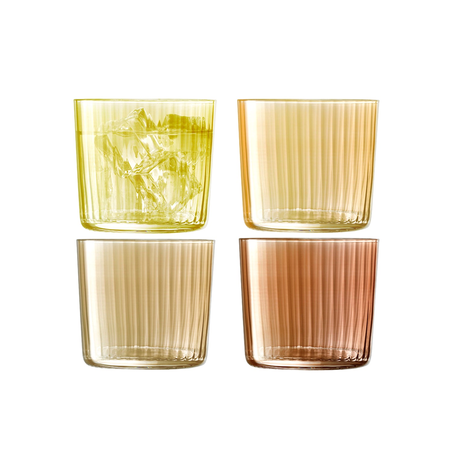 LSA International 4Pcs Set Gems Tumbler 310ML Assorted Amber