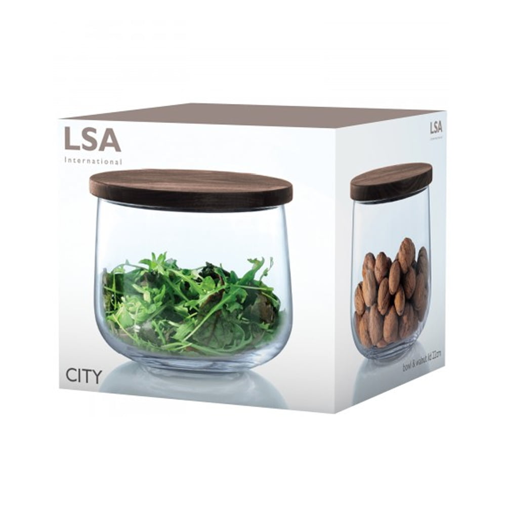 CITY BOWL & WALNUT LID Ø22CM CLEAR