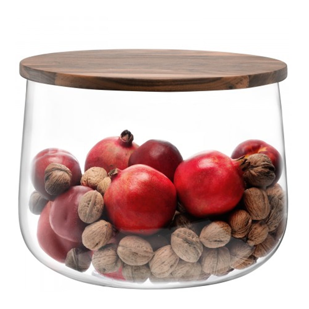 CITY BOWL & WALNUT LID Ø32CM CLEAR