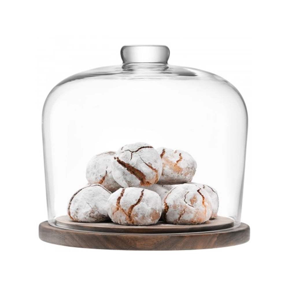 CITY DOME & WALNUT BASE Ø22CM CLEAR