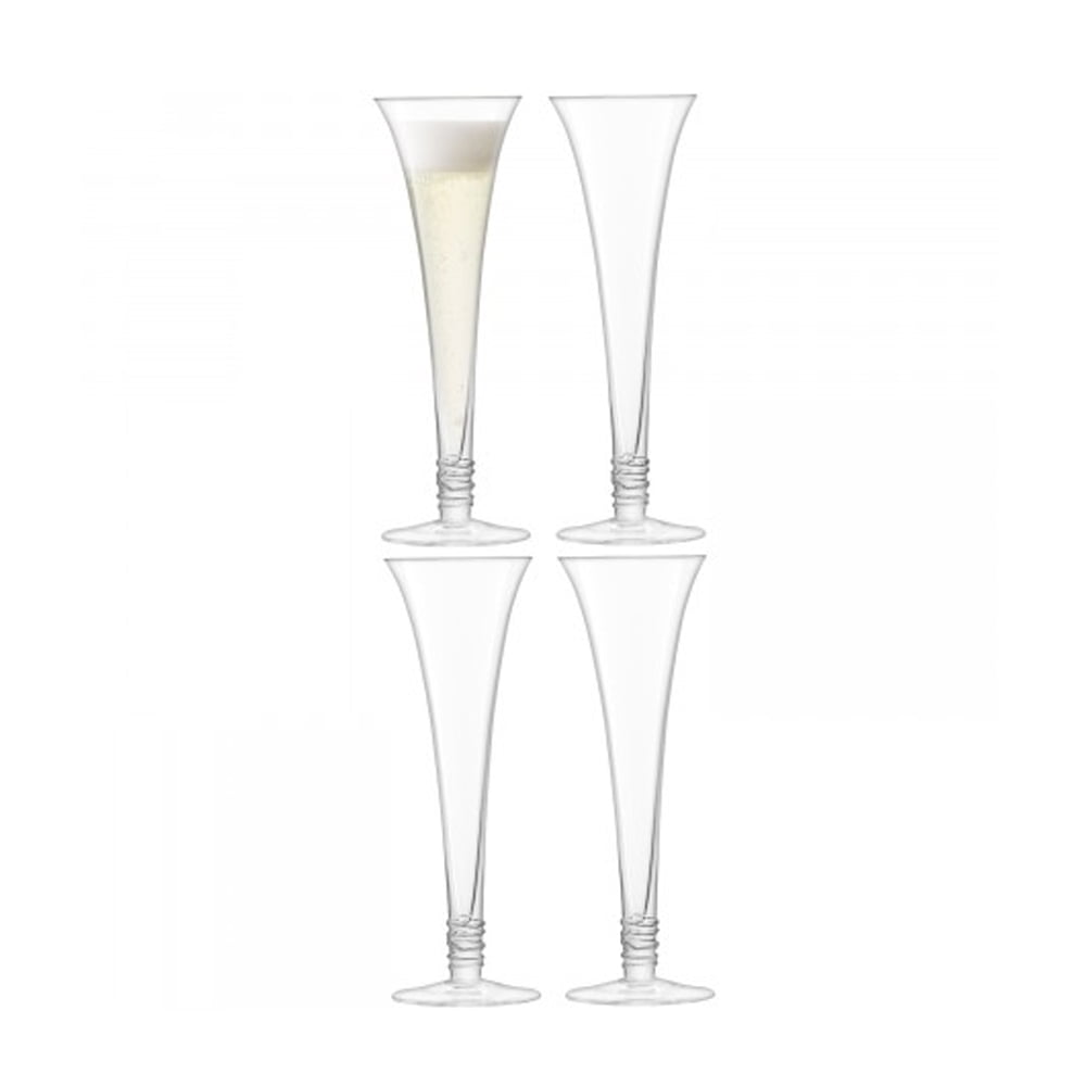 LSA International 4Pcs Set Prosecco Flute 140ML - Clear