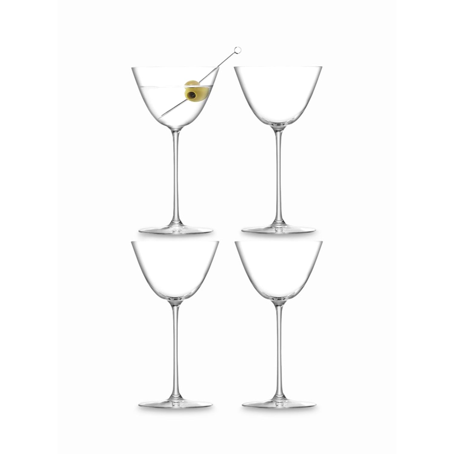 LSA International 4Pcs Set Borough Martini Glass 195ML Clear