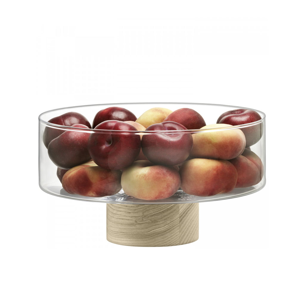 LOTTA PEDESTAL BOWL CLEAR & ASH BASE Ø25CM