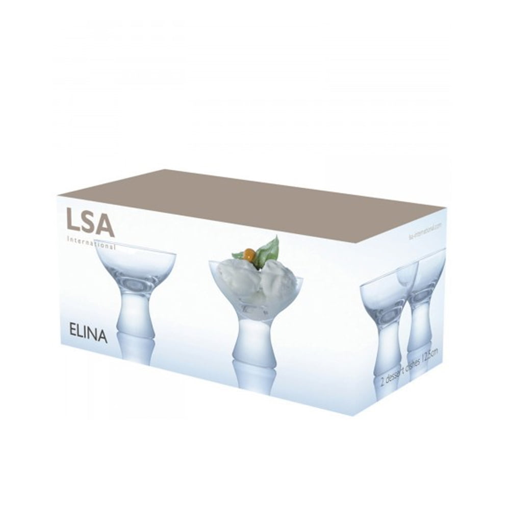 ELINA DESSERT DISH Ø12.5CM CLEAR X 2