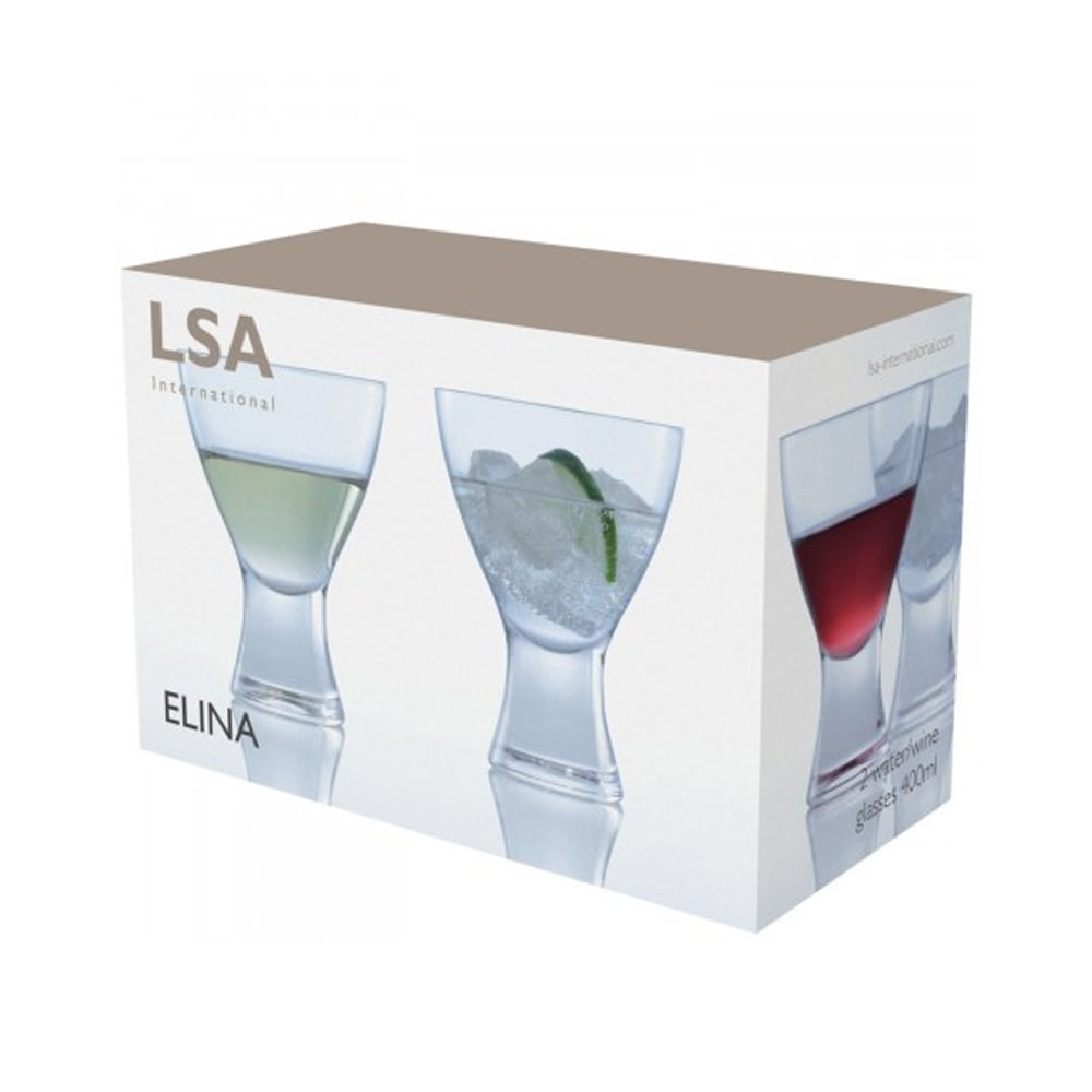 LSA International 2Pcs Set Elina Water/Wine Glass 400ML Clear
