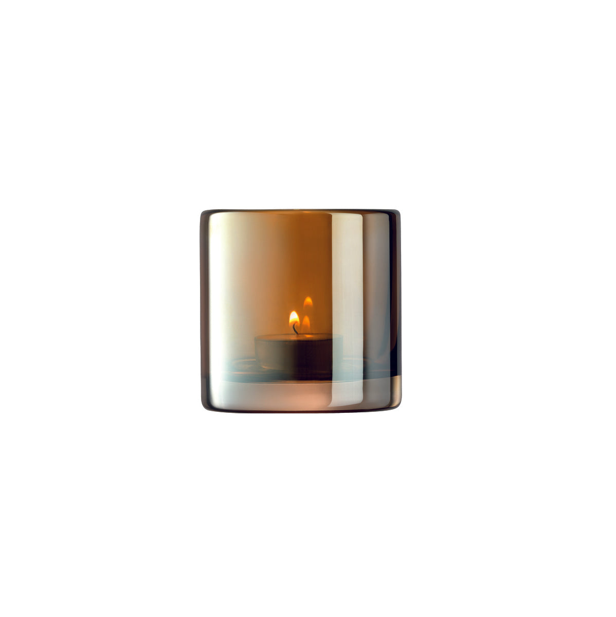LSA International Epoque Tealight Holder H 8.5cm Amber/Lustre