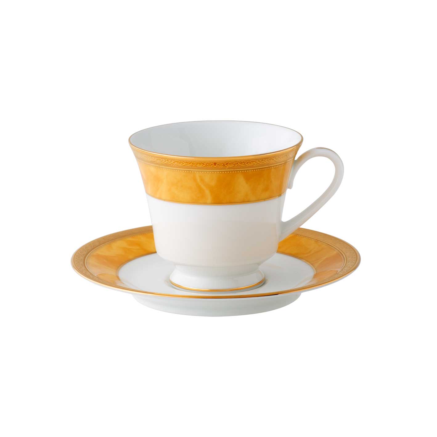 Noritake Majestic Tea Cup & Saucer - Yellow