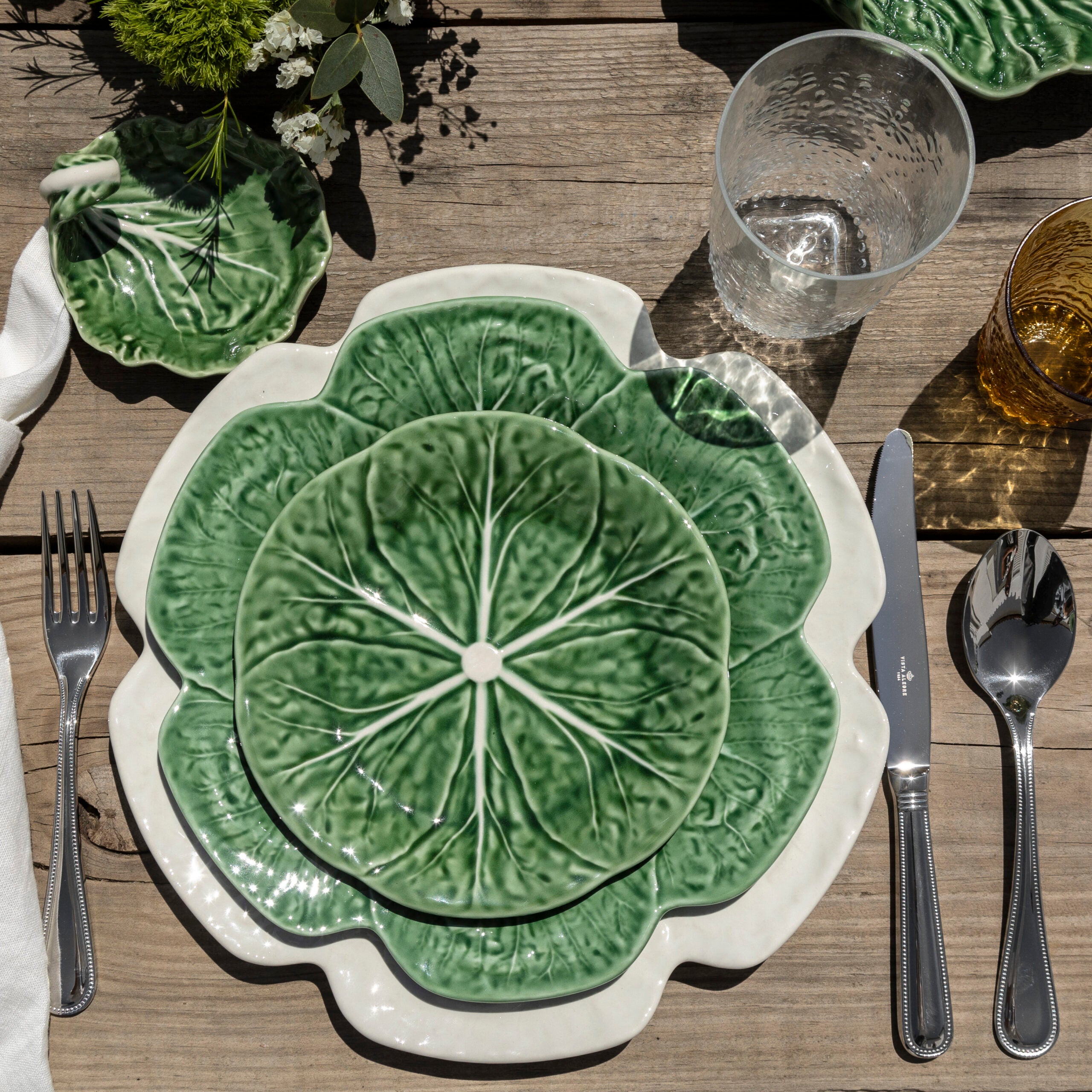 Bordallo Pinheiro Fruit Plate 19cm - Natural Cabbage