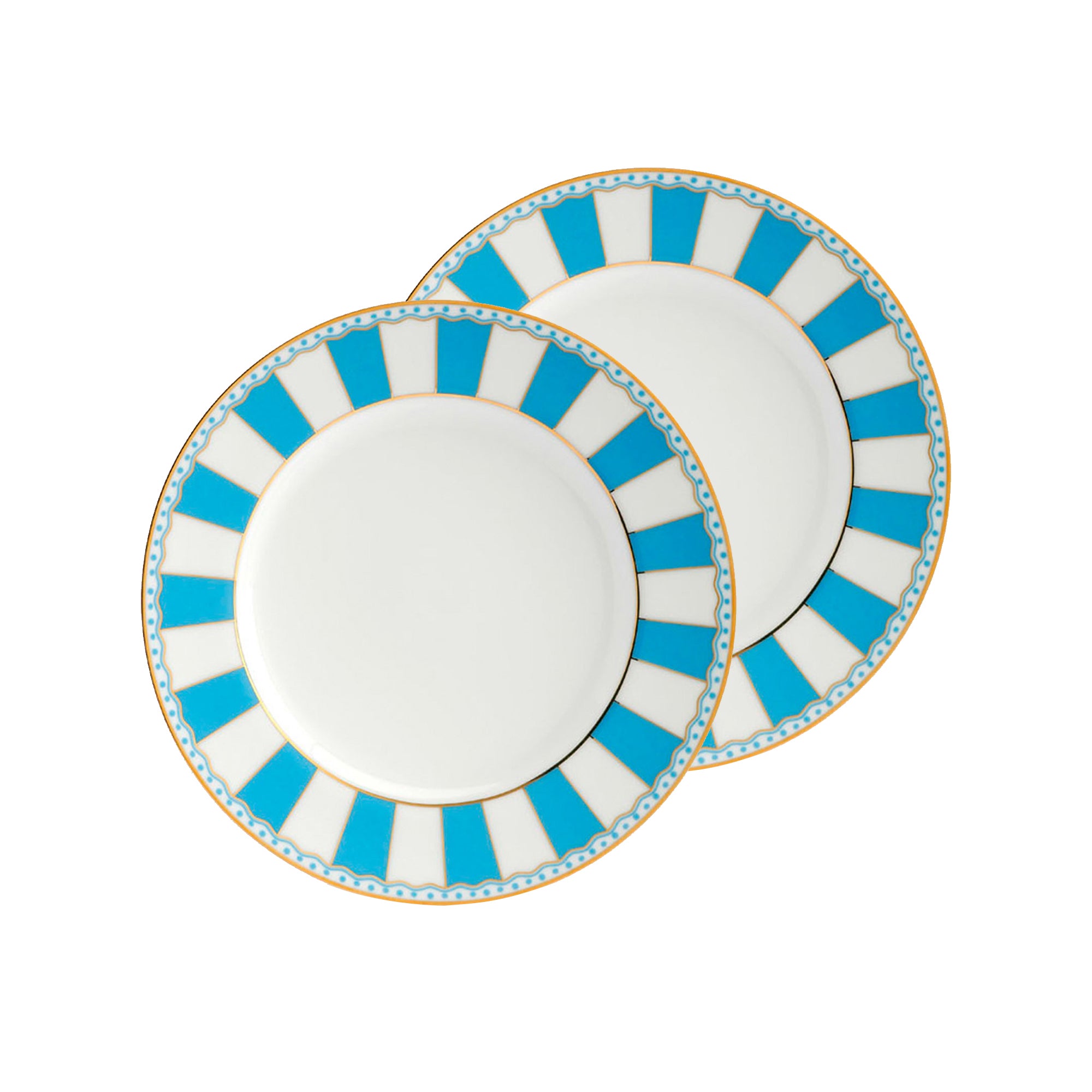 Noritake Carnivale Light Blue 2Pcs Cake Plate 21Cm