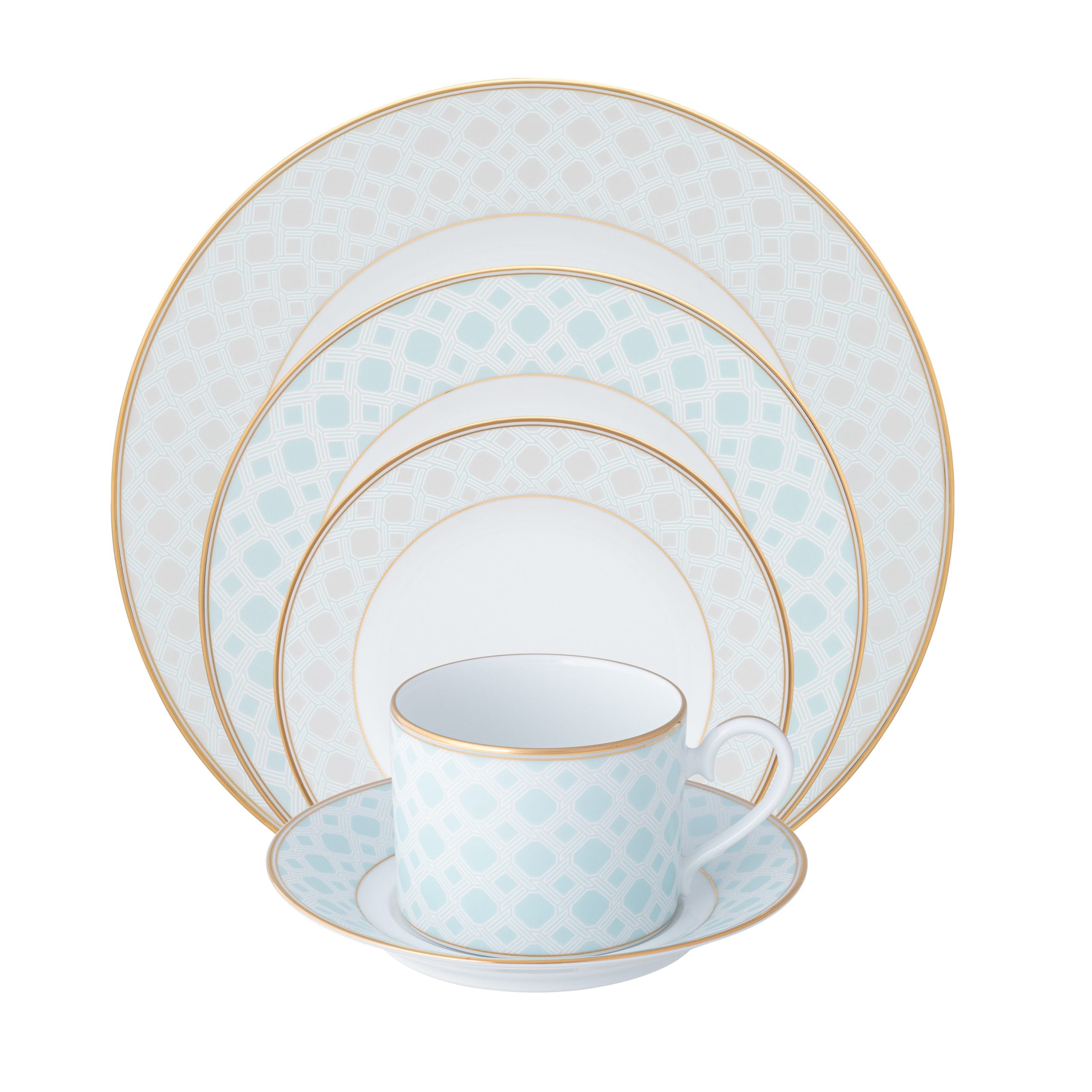 Noritake 96Pcs Dinner & Tea Set for 12 Person - Wicker Green