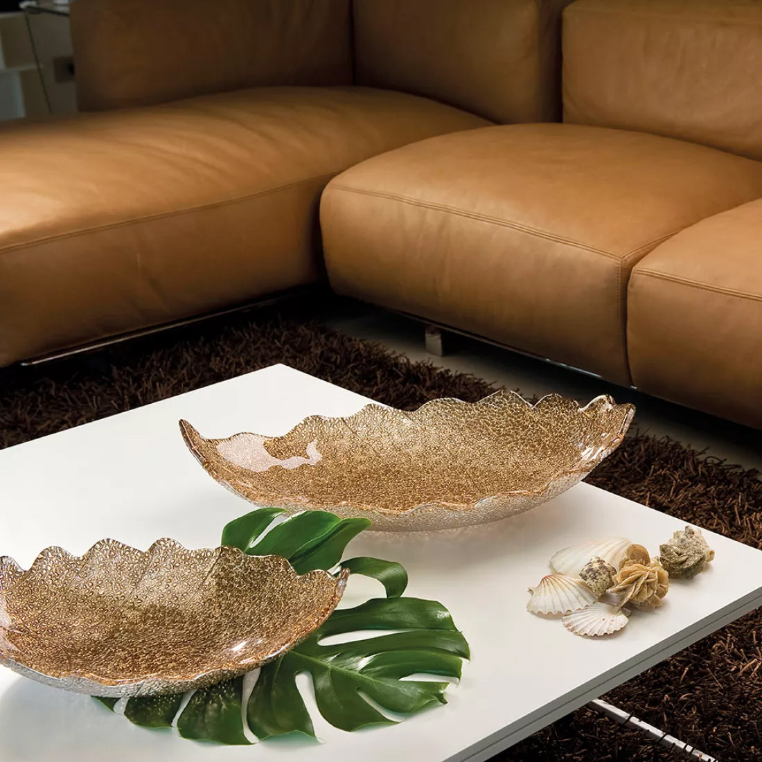 IVV Madagascar Centrepiece 57×37.5 cm Beige Glitter Decoration