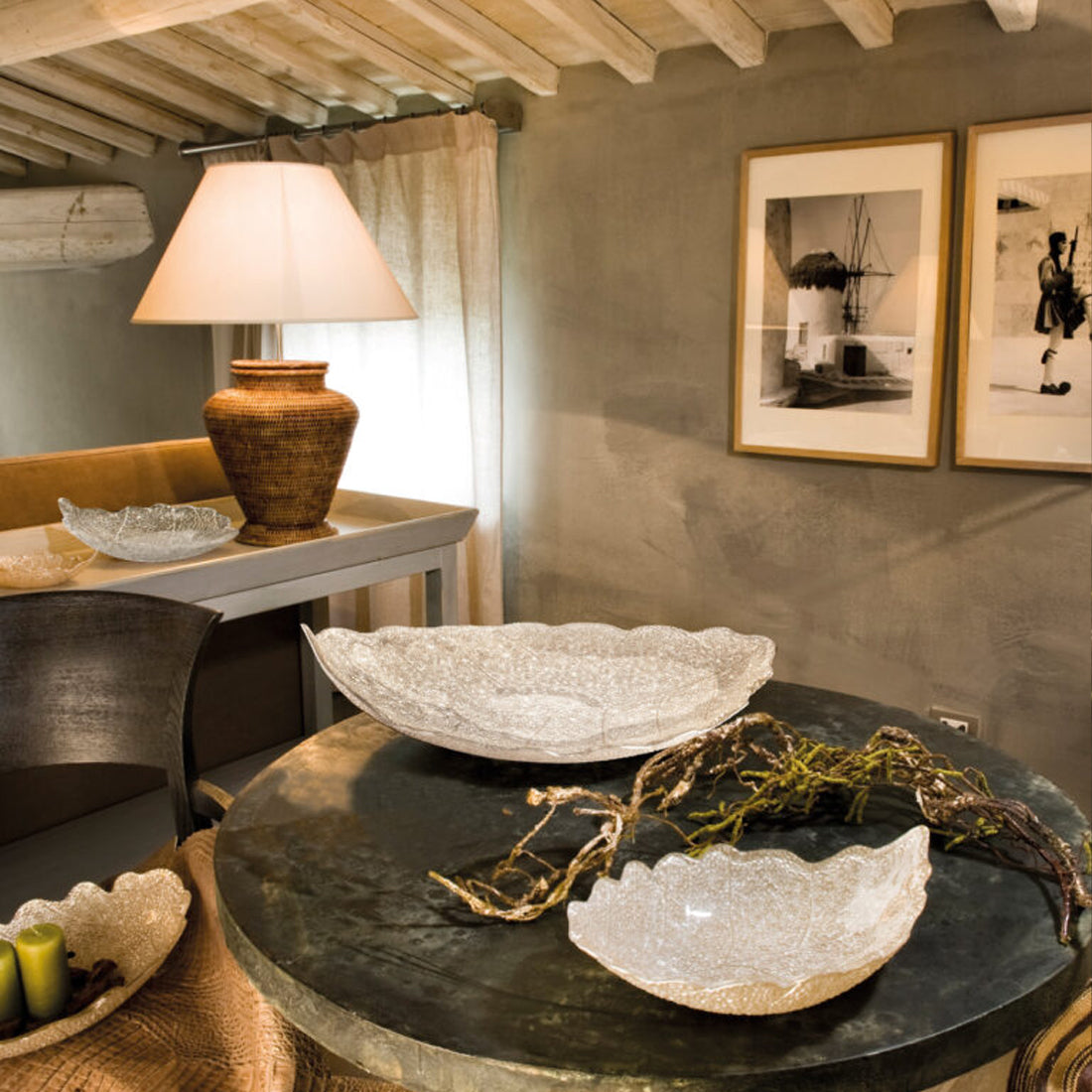 IVV Madagascar Bowl 33cm x 22cm Beige Glitter Decoration